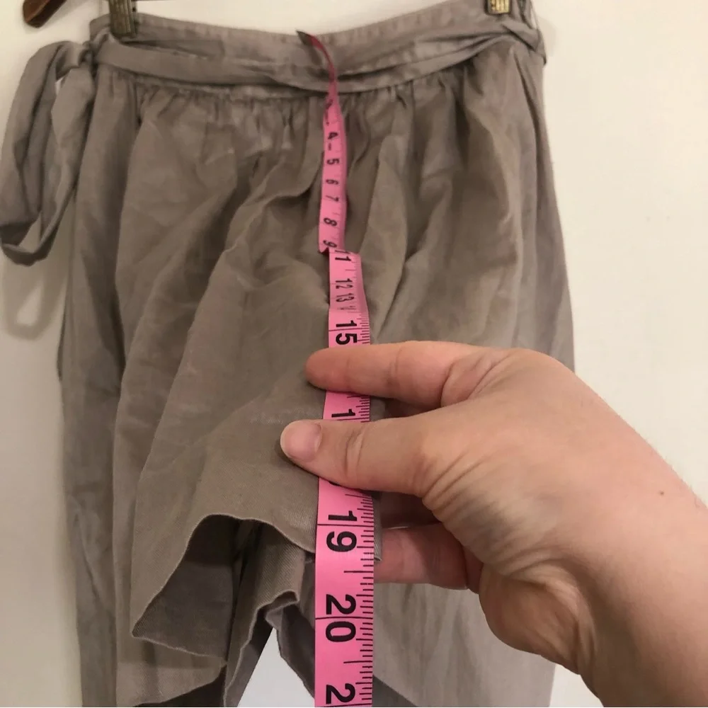 J. Crew beige cotton waist bow tie full tea length skirt - Picture 11 of 12